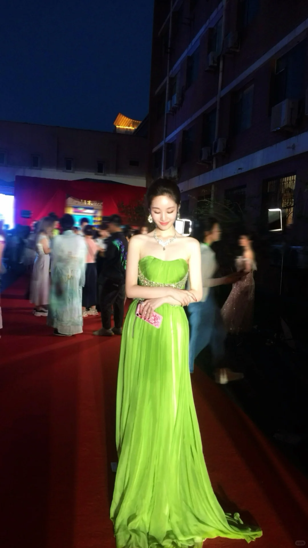 Stunning Green A Line Sweetheart Neck Rhinestone Chiffon Prom Dress Evening Dress SH4276