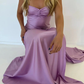 Spaghetti Strps Yellow Slit Long Prom Dress SH1033