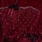 Burgundy A Line Strapless Beaded Velvet Long Prom Dresses 16th Birthday Dresses SH4635