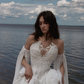 Ethereal Pretty A Line Exquisite White Chiffon Prom Dress Wedding Dress SH6684