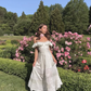 Simple A Line Off the Shoulder White Lace Satin Prom Dress Evening Dress SH4876