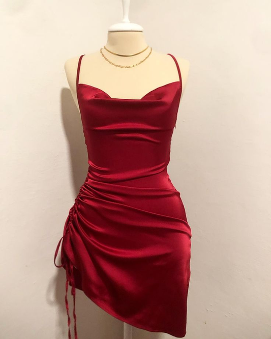 Red Sheath Short Prom Dress Homecoming Dress SH1404