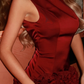 Burgundy 3D Floral Sheath Satin Open Back Short Homecoming Dress Birthday Dress SH4166
