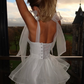 White A Line Straps Layered Organza Short Homecoming Dress Outfits SH6493