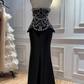 Black Mermaid Sweetheart Neck Beaded Satin Long Prom Dress Evening Dress SH8952