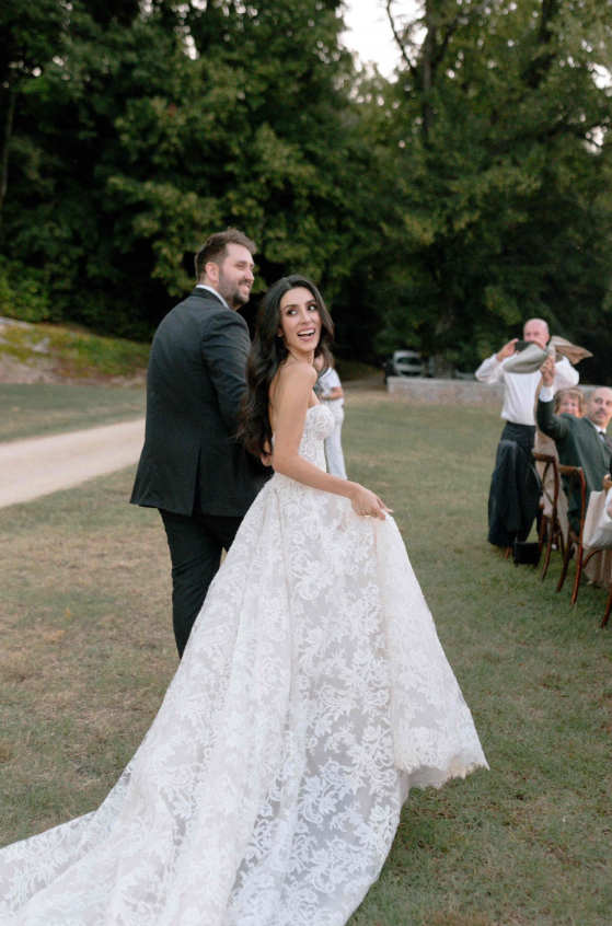 Elegant A Line Sweetheart Neck Lace Tulle Long Sweep Wedding Dress SH2 shinydress Elegant A Line Sweetheart Neck Lace Tulle Long Sweep Wedding Dress SH2 shinydress