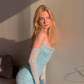 Stunning Blue Sequin Sheath Spaghetti Strap Tulle Mini Homecoming Dress Cocktail Dress SH3713