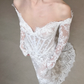 Beautiful Mermaid Long Sleeve Corset White Lace Long Wedding Dress SH7708