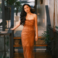 Brown Sheath One Shoulder Corset Lace Prom Dress Evening Dress Formal Gown SH3925