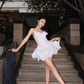 Cute A Line Spaghetti Strap White Lace Short Homecoming Dress Cocktail Dress SH3110