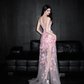 Romantic Pink 3D Floral A Line Sweetheart Neck Tulle Date Dress Evening Dress Homecoming Dress SH3441