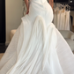 Unique Mermaid Strapless Chiffon Long Sweep Wedding Dress SH2287