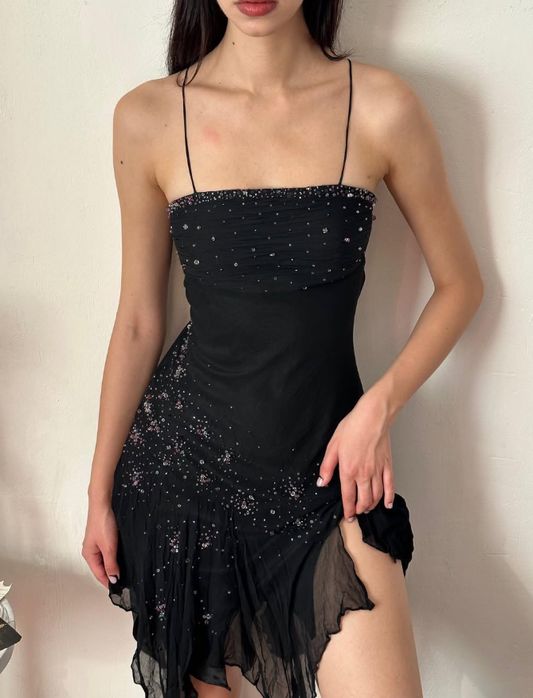 Exquisite Beaded A Line Spaghetti Strap Chiffon Short Homecoming Dress Party Dress SH3958