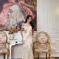 Vintage Apricot Mermaid Off the Shoulder Sequin Chiffon Long Prom Dress SH5392