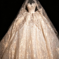 Stunning Ball Gown Strapless Rhinestone Sequin Tulle Long Prom Dress SH3242