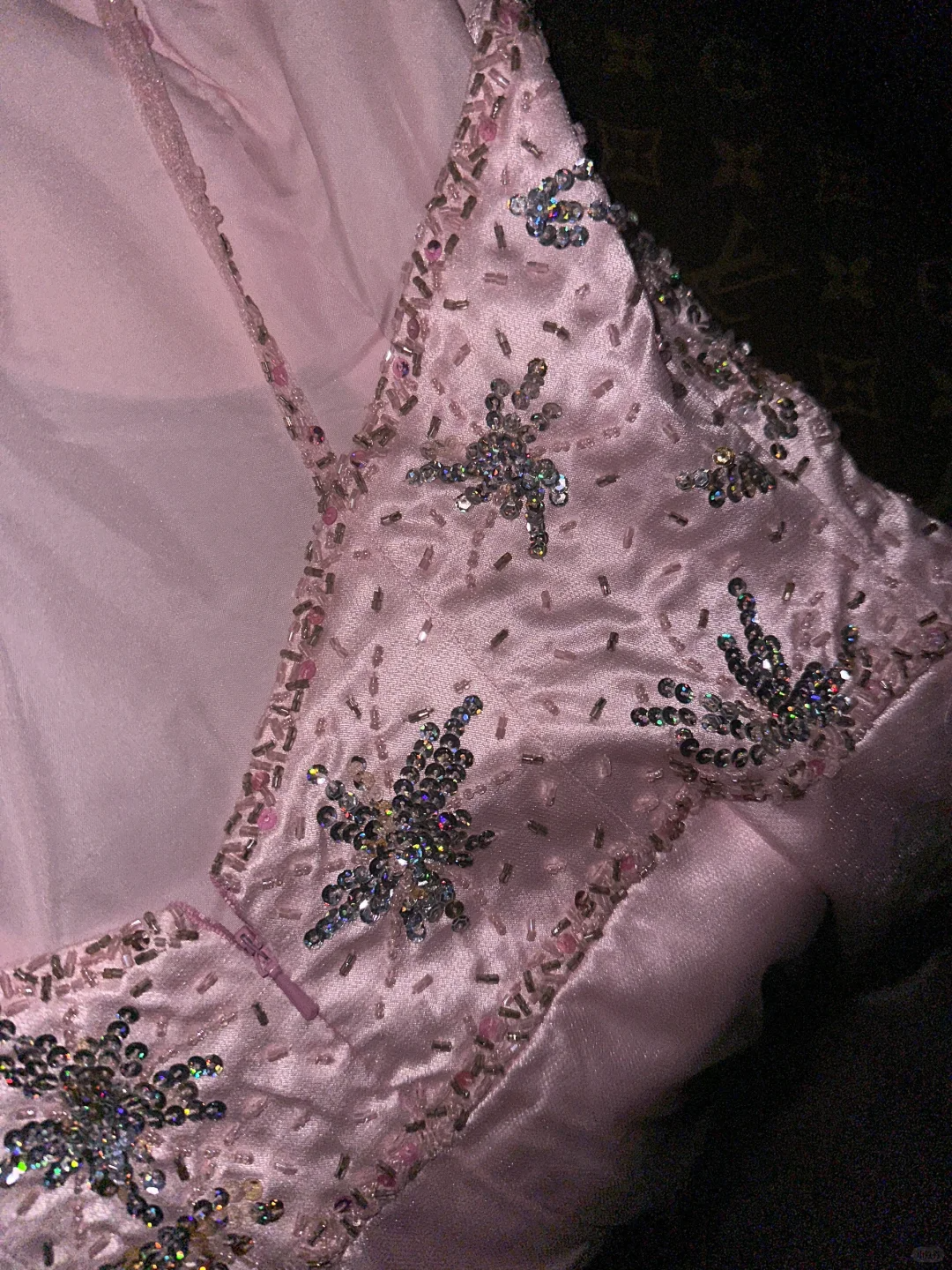 Gentle A Line One Shoulder Beaded Sequin Pink Tulle Satin Prom Dress Party Dress SH3073