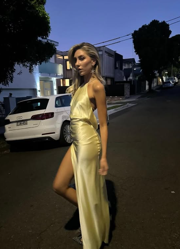 Light Yellow Sheath Halter Beaded Satin Open Back Prom Dress Party Dress SH5058