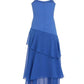 Charming Mermaid Spaghetti Straps Royal Blue Long Prom Dress with Ruffles SH7628