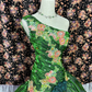 Vintage Bright Green Ball Gown One Shoulder Beaded Satin Tulle Prom Dress Sweet 16 Dress SH5795