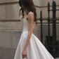 Elegant Ball Gown Strapless White Satin Wedding Dress SH4122
