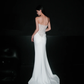 Shiny Mermaid Sweetheart Neck Beaded White Lace Satin Long Wedding Dress SH5871