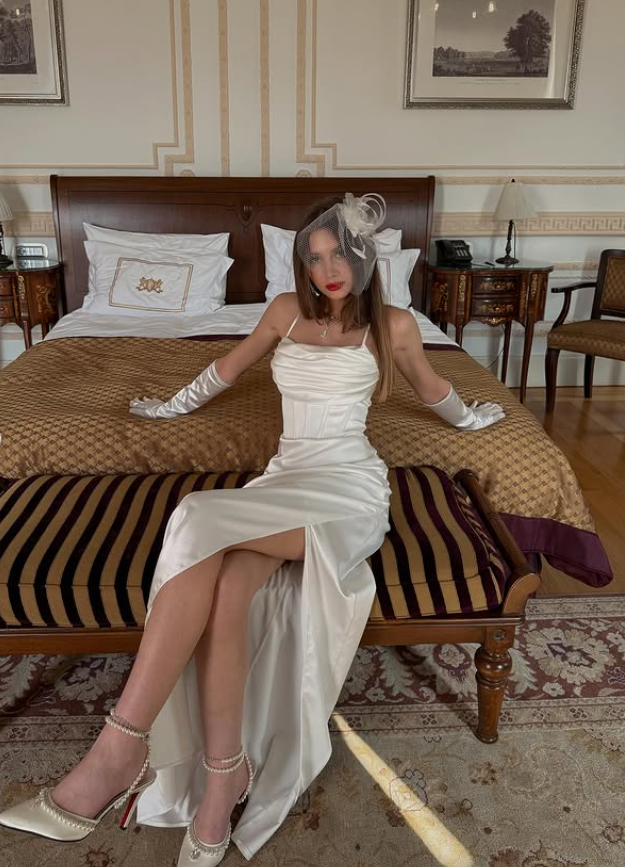 Elegant White Sheath Spaghetti Strap Satin Long Evening Dress Prom Dress SH4829