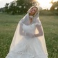 Vintage Ball Gown Off the Shoulder 3D Flower White Satin Wedding Dress SH6081