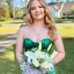Sexy Green Mermaid Sweetheart Neck Beaded Satin Long Prom Dress Evening Dress SH7223