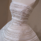 Stunning Ball Gown Strapless Appliques White Organza Satin Prom Dress Wedding Dresses SH4588