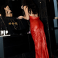 Sexy Sheath Halter Red Satin Long Open Back Prom Dress Evening Dress SH2330