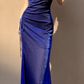 Royal Blue Stunning Sheath Spaghetti Strap Tulle Prom Dress Evening Dress SH4081