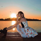Princess A Line Spaghetti Strap Print Floral Satin Short Homecoming Dress 16th Birthday Dress SH3983