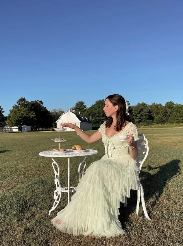 Stunning A Line Puff Green Lace Layered Tulle Prom Dress Evening Dress SH4877