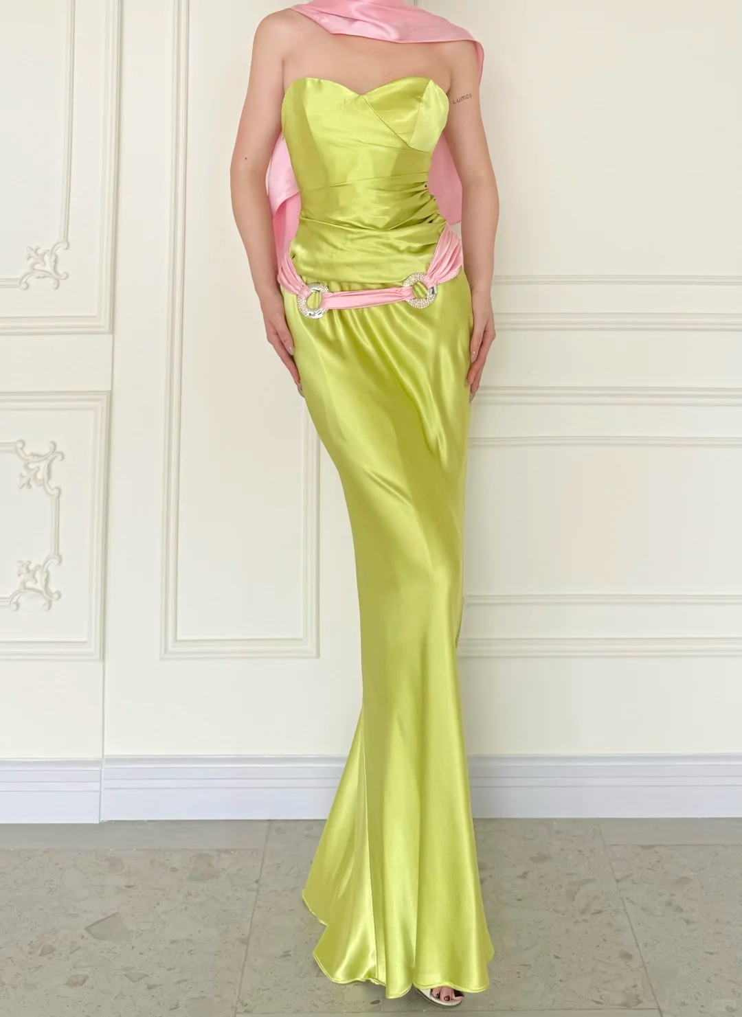 Fresh Free Vintage Mermaid Strapless Simple Satin Long Prom Dress Wedding Guest Dress SH5501