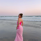 Pink Lily Sheath Straps Chiffon Long Prom Dress Vacation Dress SH6258