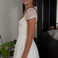Beautiful White Chiffon A Line Prom Dress Wedding Dress SH1227