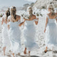 Blue Off-The-Shoulder Floor Length Backless Sleeveless Chiffon Bridesmaid Dresses SH2550