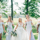 Gentle Mermaid Off the Shoulder Ice Blue Cowl Neck Bridesmaid Dress SH6571