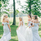 Gentle Mermaid Off the Shoulder Ice Blue Cowl Neck Bridesmaid Dress SH6571