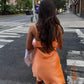 Orange A-line Spaghetti Straps Short Cocktail Dress Homecoming Dress SH5922