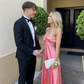 Charming Pink Sweetheart Backless Long Prom Dress SH747