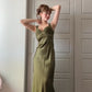 Elegant Sheath Olive Green Prom Dresses Long Formal Dress SH4539