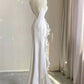 Simple Black Mermaid Spaghetti Strap Ruffle Chiffon Open Back Long Prom Dress Party Dress SH4543