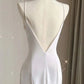 Simple Black Mermaid Spaghetti Strap Ruffle Chiffon Open Back Long Prom Dress Party Dress SH4543