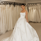 Classic Ball Gown Spaghetti Strap Satin Long Sweep Wedding Dress Prom Dress SH4128