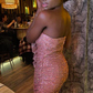 Unique Sheath Strapless Sequin Pink Graduation Dress Homecoming Dress SH1421