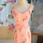 Print Floral Mermaid Spaghetti Strap Beaded Chiffon Evening Dress Party Dress SH3802