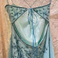 Vintage Blue Ombre A Line Spaghetti Straps Beaded Chiffon Open Back Prom Dress Evening Dress SH3785