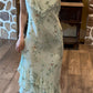Sage Green Sheath Spaghetti Straps Beaded Chiffon Prom Dress Party Dress SH4064