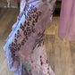 Retro Purple Leopard Mermaid Spaghetti Strap Chiffon Prom Dress Party Dress SH4067